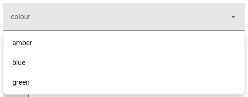 The card editor offering amber, blue and green in a dropdown