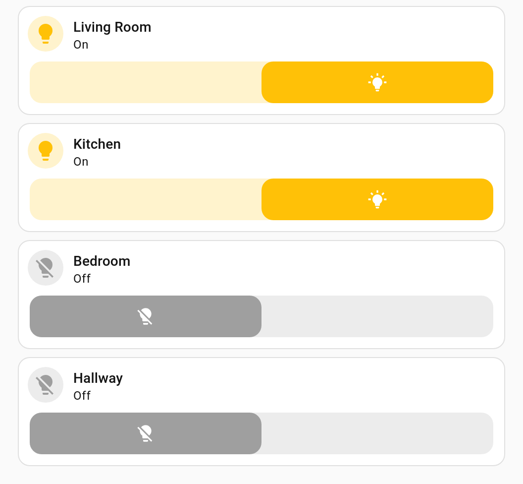 Four tiles from one template with different variables