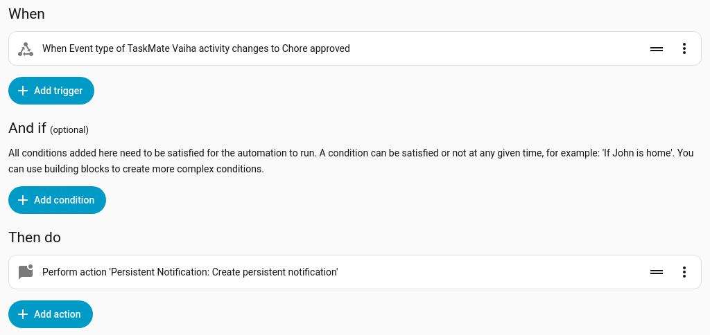 An automation triggered by a child's event entity