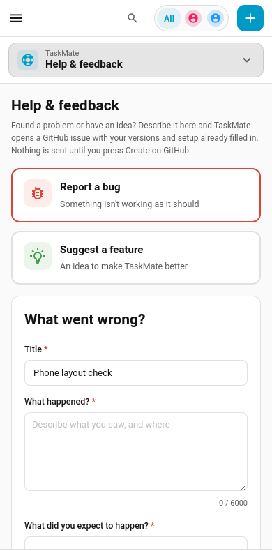 Help & feedback on a phone