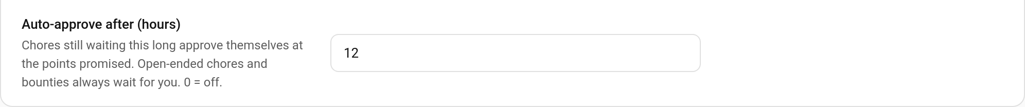 Auto-approve after (hours) in Settings