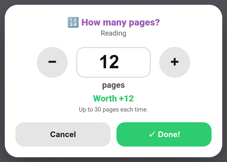How many pages? The quantity sheet on the child card